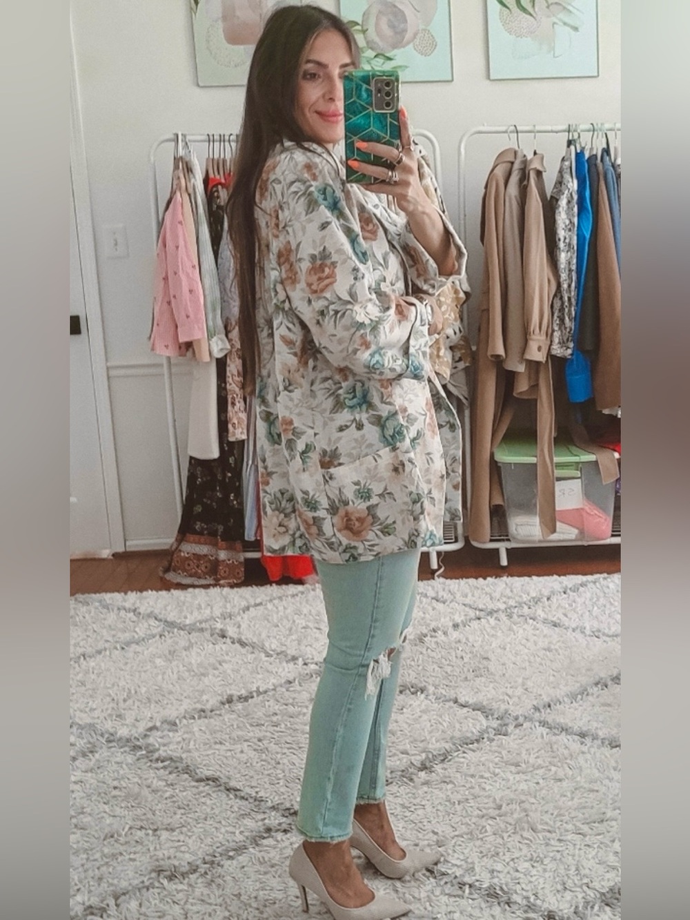 Joanna Vintage Floral Linen Blazer - Picture 10 of 11